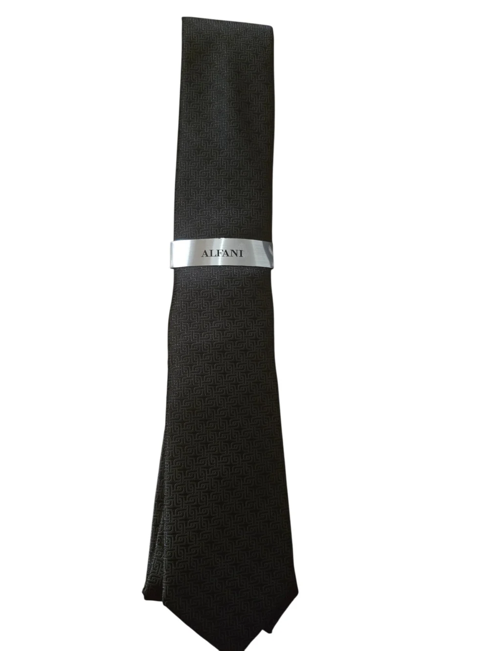 Alfani Men's Black Patterned Dress Tie